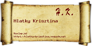 Hlatky Krisztina névjegykártya